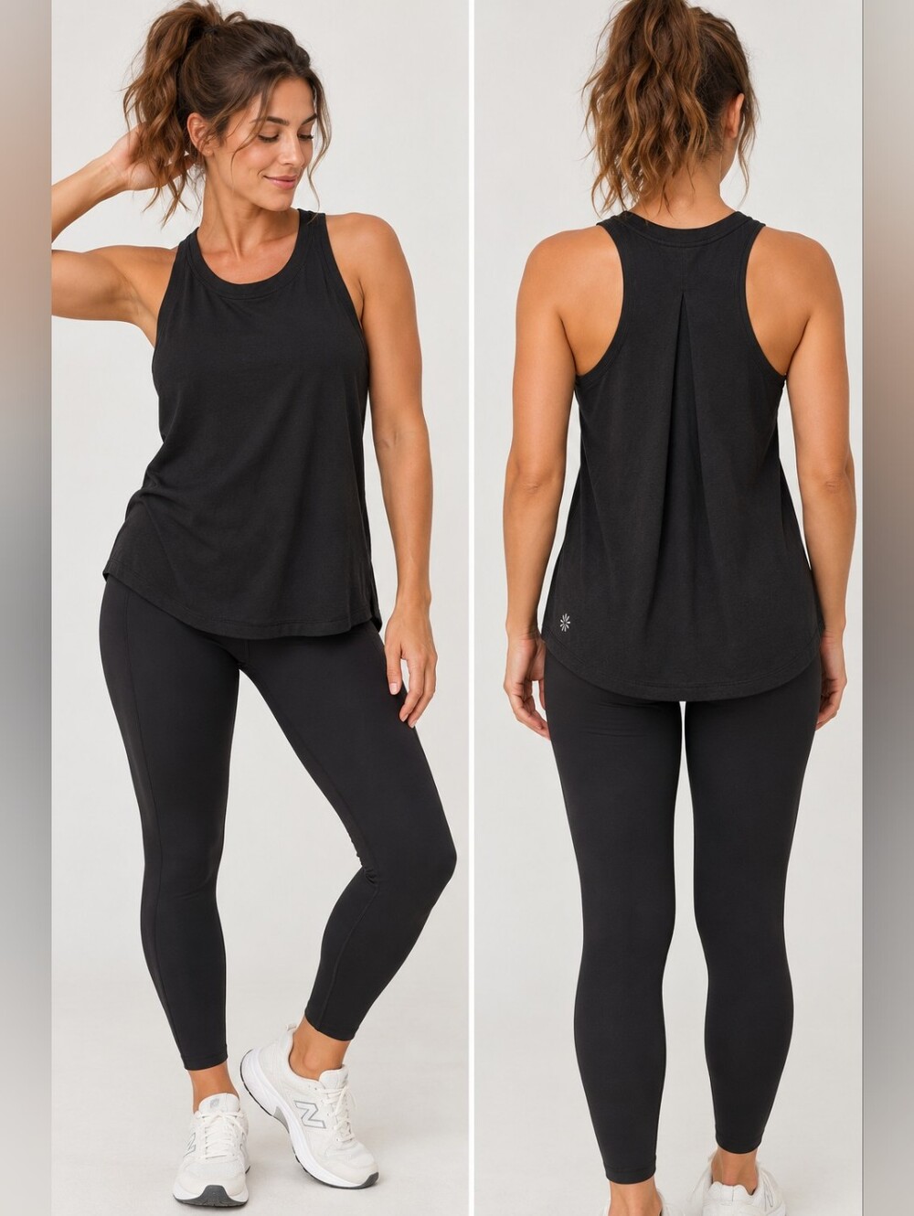 Athleta Black Relaxed Racerback Tank Top Small Petite S P Athleisure